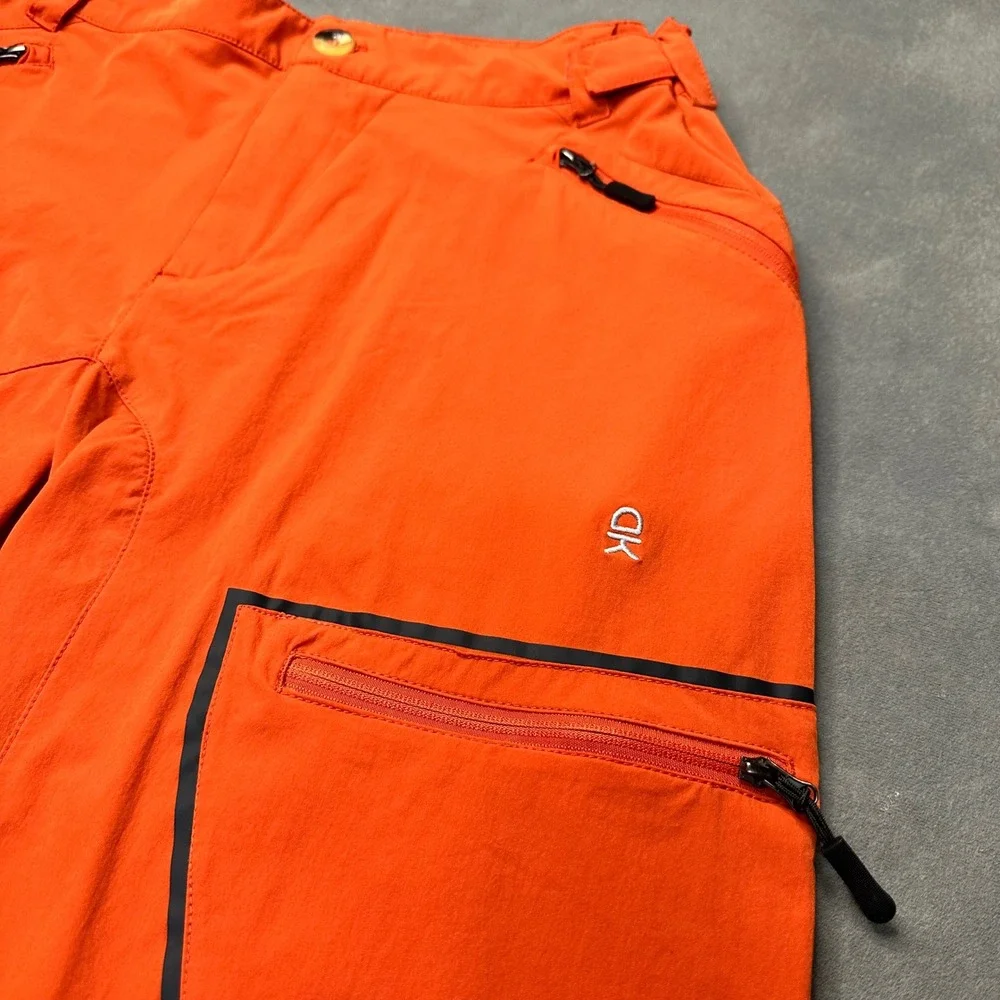 Little Donkey Andy Hiking Pants Mens M Orange Technical Cargo Pockets Excellent